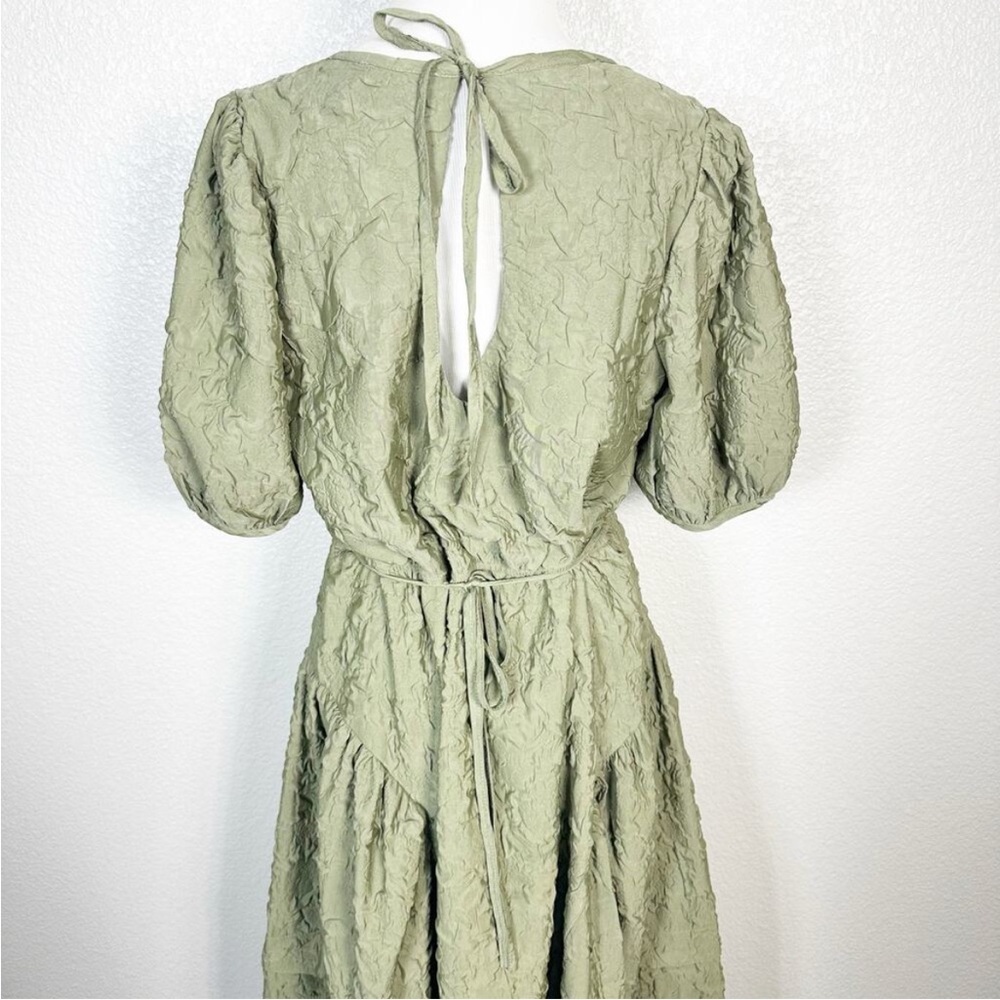 Tuckernuck Moon River Olive Textured Midi Dress medium - Picture 8 of 11